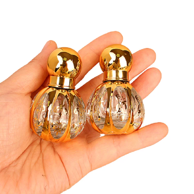 

15ml Gold Mini Glass Roll On Perfume Packaging Bottle Portable Empty Essential Oil Refillable Sample Vials 20pcs