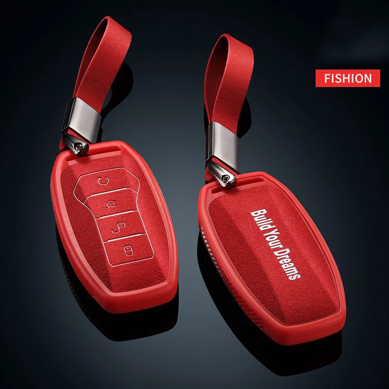 

Alcantara Car Key Case Cover Holder Key Bag For BYD Second Song Pro Tang Dm QIn PLUS MAX Yuan Generation Atto 3 Han EV Dolphin