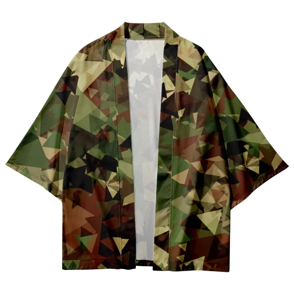 

camouflage Printing cool kimono men's Loose Short sleeve Beach top kimono men's fashion