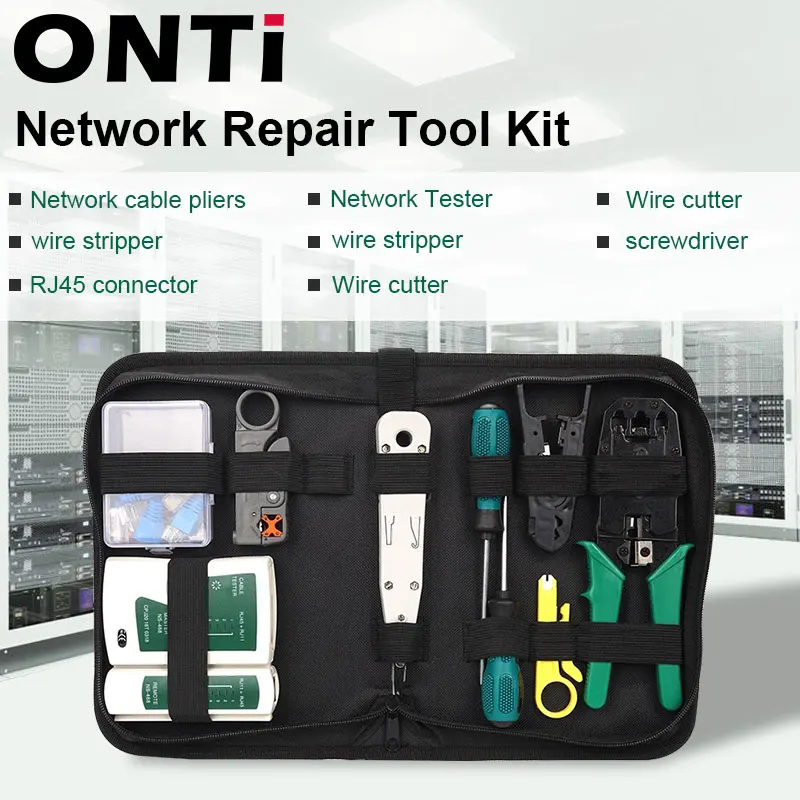 ONTi-Kit de herramientas de red profesional para mantenimiento de ordenador, probador de...