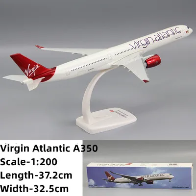 

37.2cm Scale 1:200 ABS Plastic British Air Virgin Atlantic Airlines Airbus A350-1000 Assembled Assembly airplane model Plane