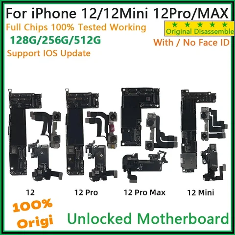 100% протестированная разблокированная материнская плата для iPhone 12 Pro Max, материнская плата с Face ID для iphone 12, мини-логическая плата, чистая пластина iCloud