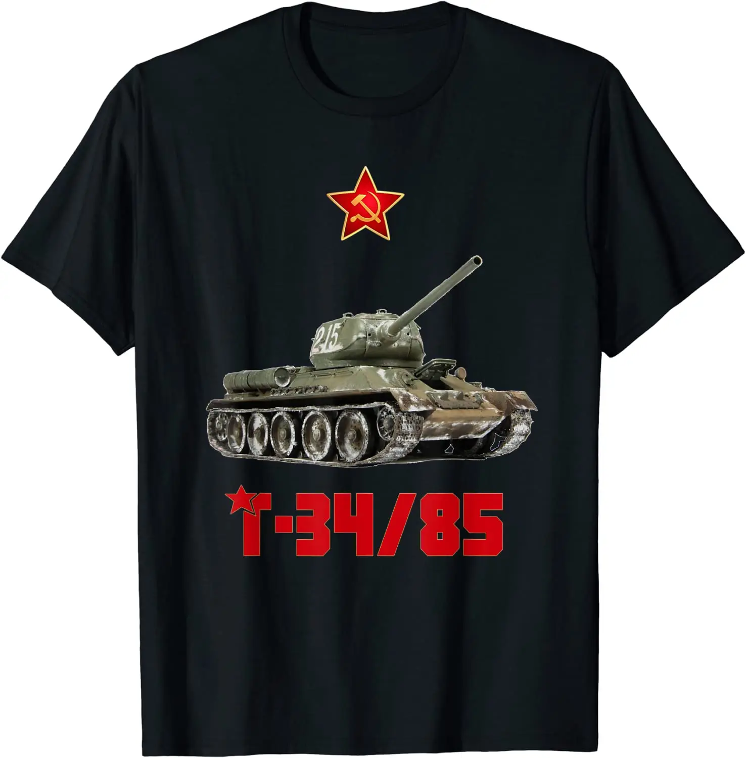 

T-34/85 Russian Medium Tank WW2 Soviet Russia Military Men T-Shirt Short Sleeve Casual Cotton O-Neck Summer TShirt