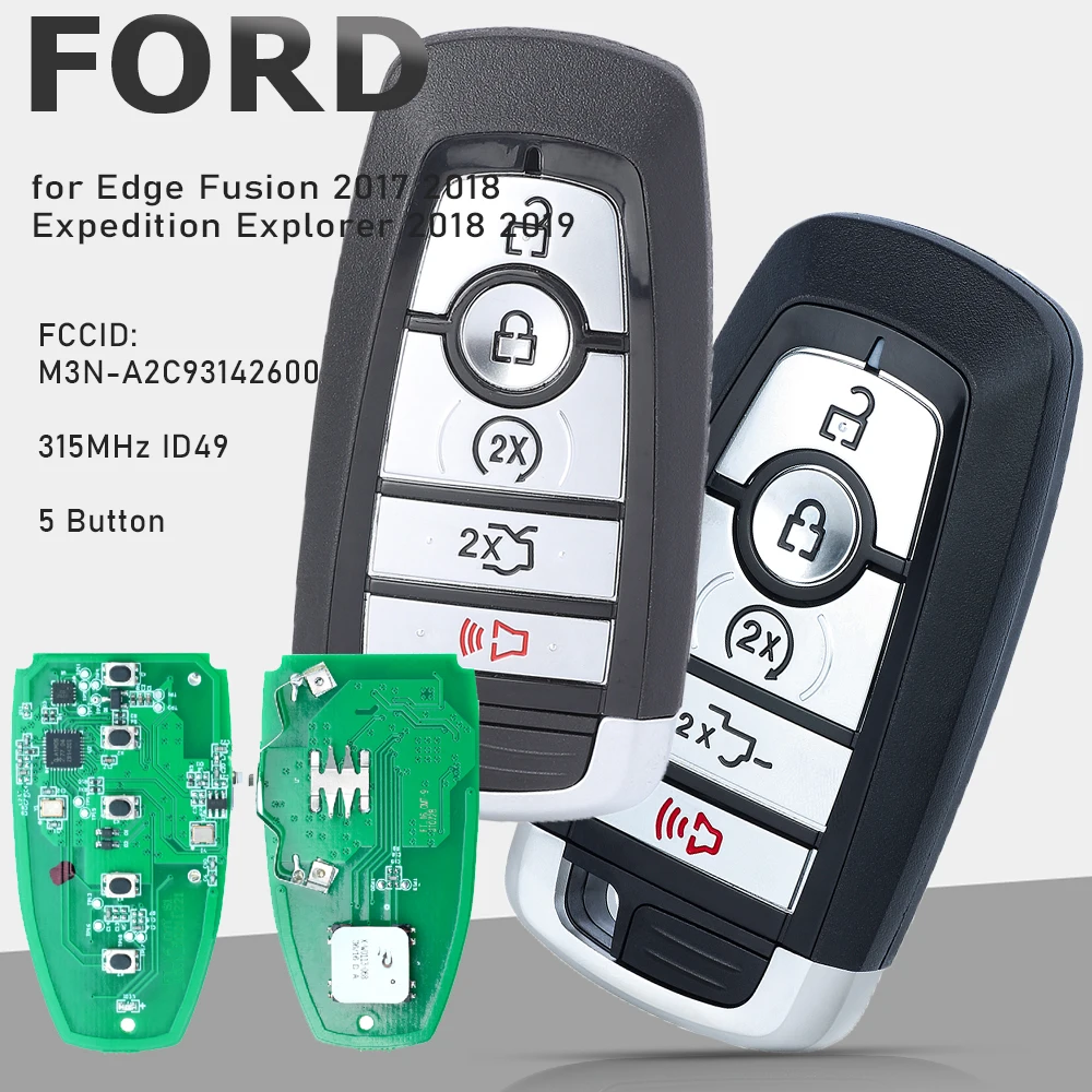 Фото KEYECU 164-R8166, M3N-A2C93142600 Умный ключ 5B 902 МГц ID49 FOB для FORD F150 F250 F350 2017 2018 2019 2020 №1