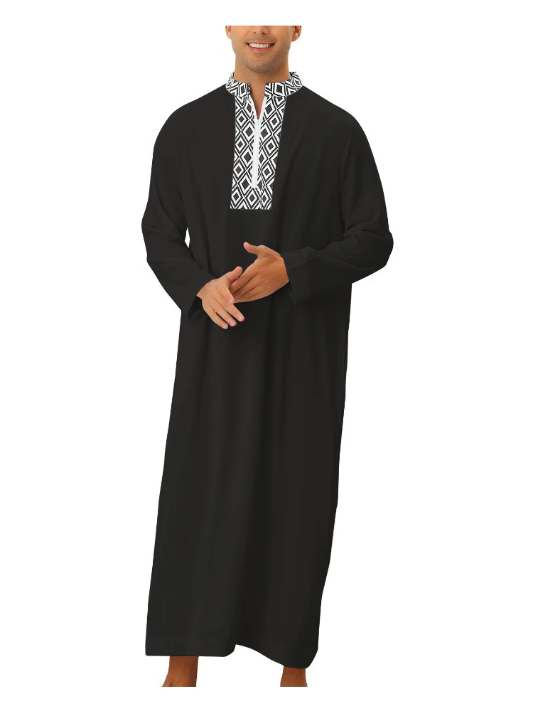 Islam Muslim Men Clothing Casual Jubba Thobe Abaya Homme Musulman Caftan Islamic Robes Pakistan Arabia Djellaba Fashion Dress