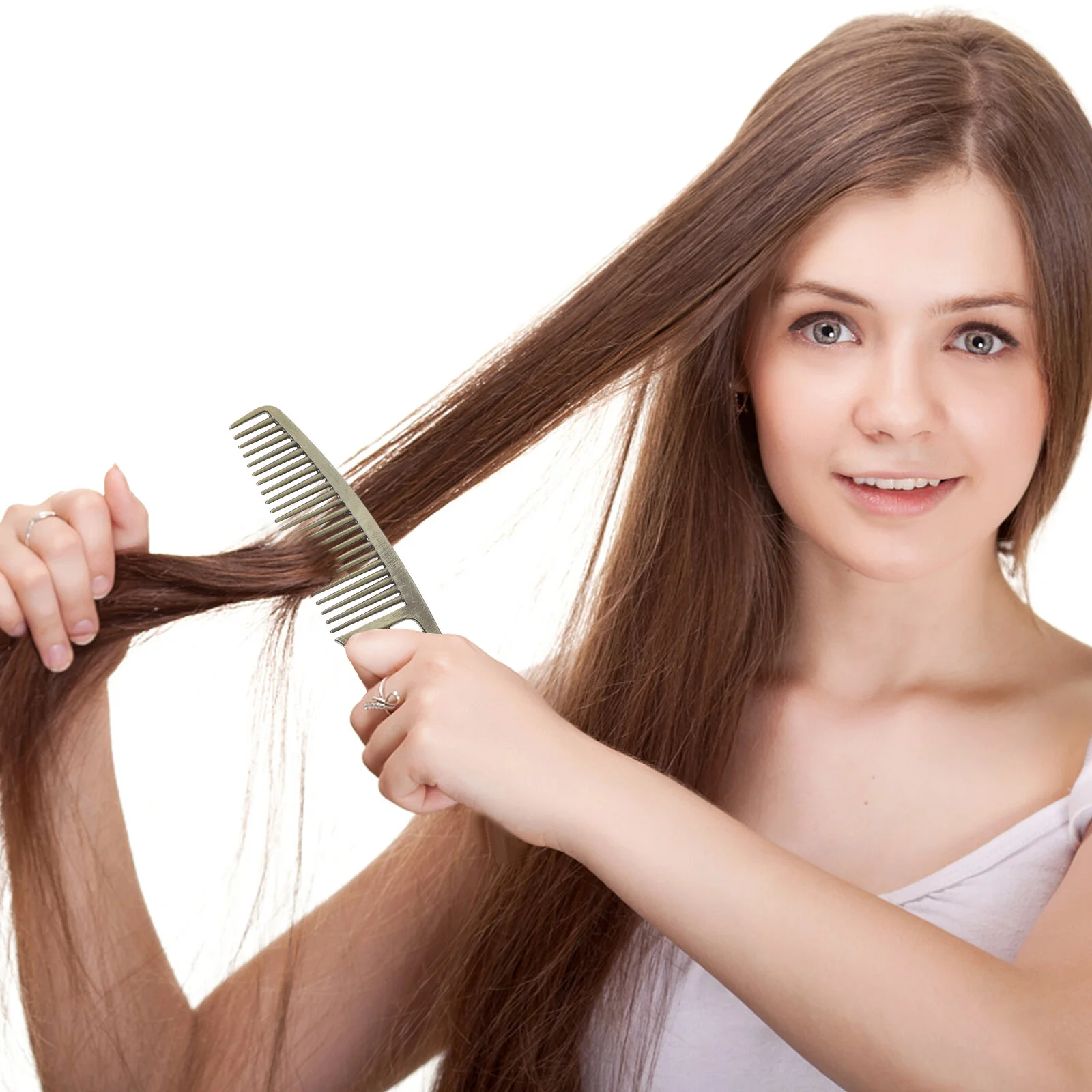 

Exquisite Hollow-out Wooden Hair Comb Comb Set Vintage Portable Metal Mirror Hair Groomer Gifts for Woman Lady (Mixed Pattern)