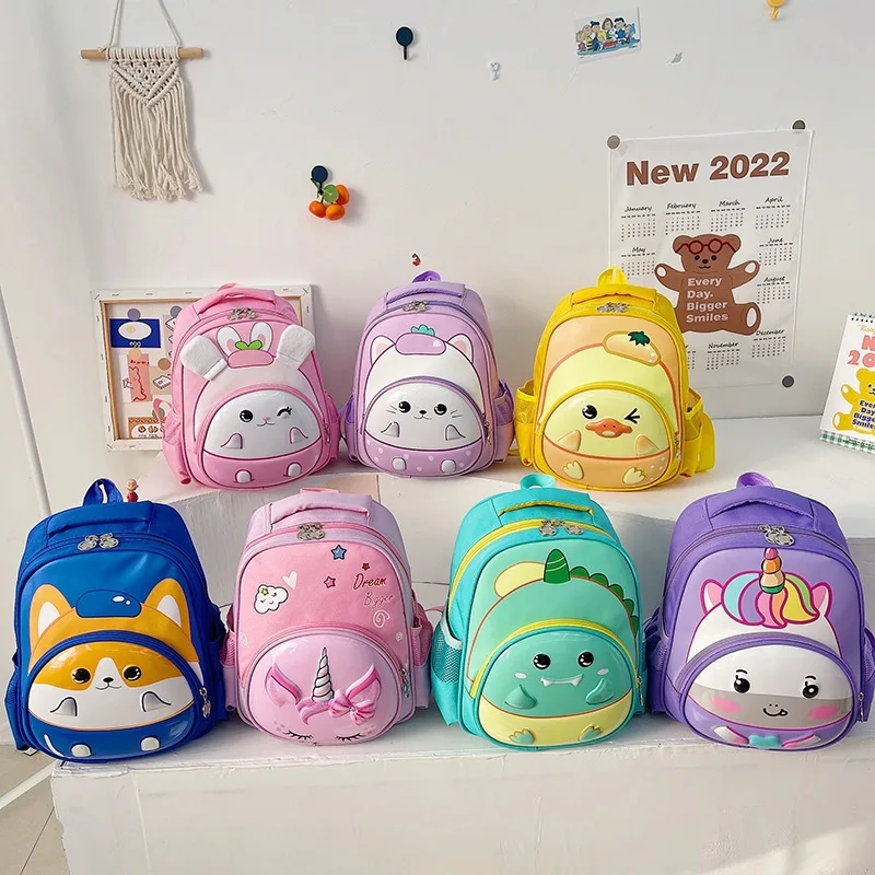 Children's Backpack Boys Girls Cute Cartoon 3D Animals Book Bag Kids Outdoor Home Snack Storage Bag Baby Kindergarten Schoolbag