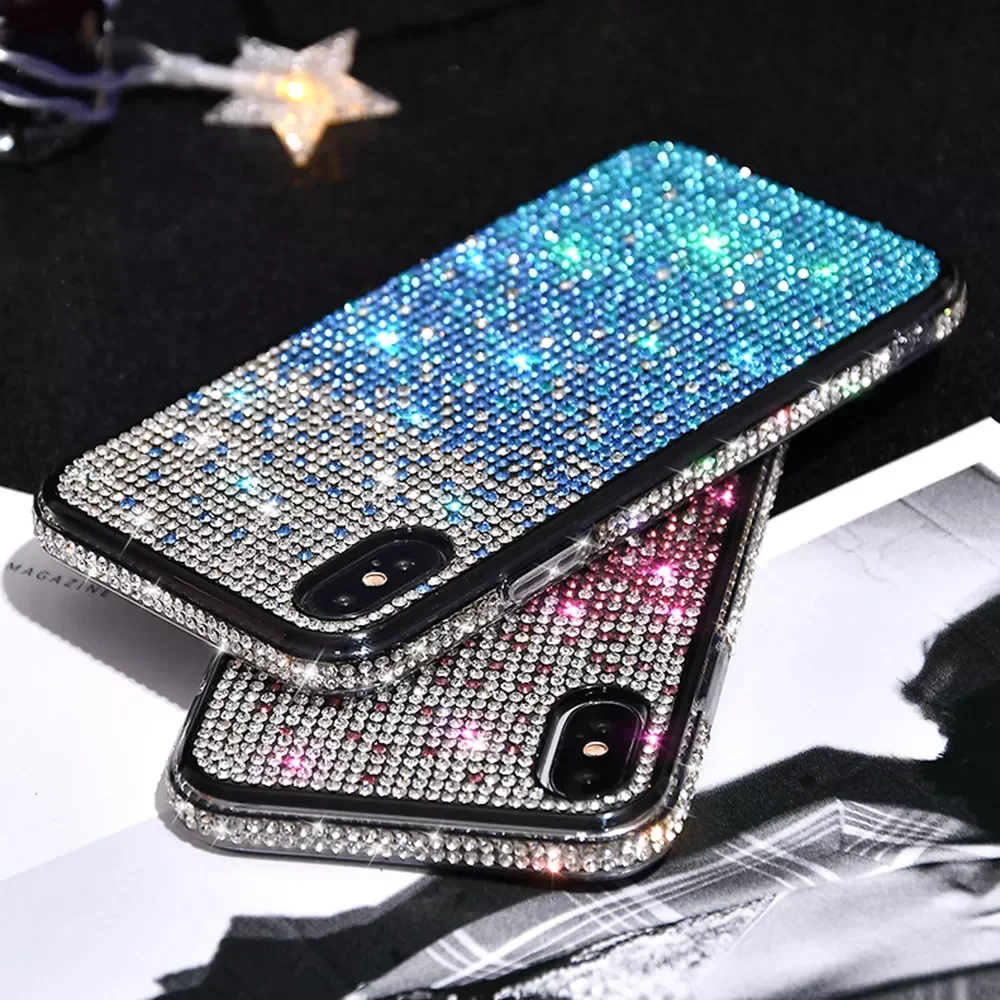 

Luxury Bling Gradient Diamond Case For iPhone 11 12 Pro MAX XR X XS MAX 6 7 8 Plus SE 2020 10 Coque Funda Back Cover Phone Cases