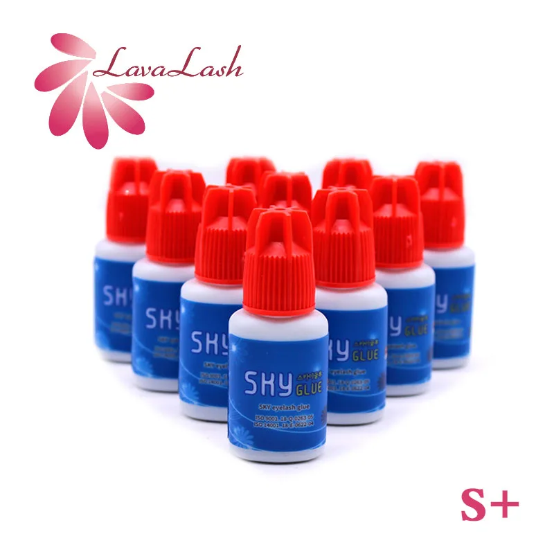 5ml Sky S+ Glue 1s Fast Dry Strong Eyelash Extension Glue Low Irritation Glue Retention 6-7 Weeks Korea Original 10 bottles