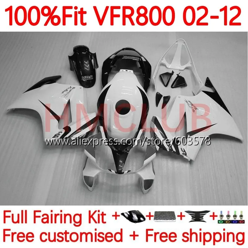 

Комплект перехвата для HONDA VFR800 VFR 800 RR CC VFR800RR 02 03 04 05 06 07 2008 2009 2010 2011 обтекатель 121No. 2012 Блестящий Белый
