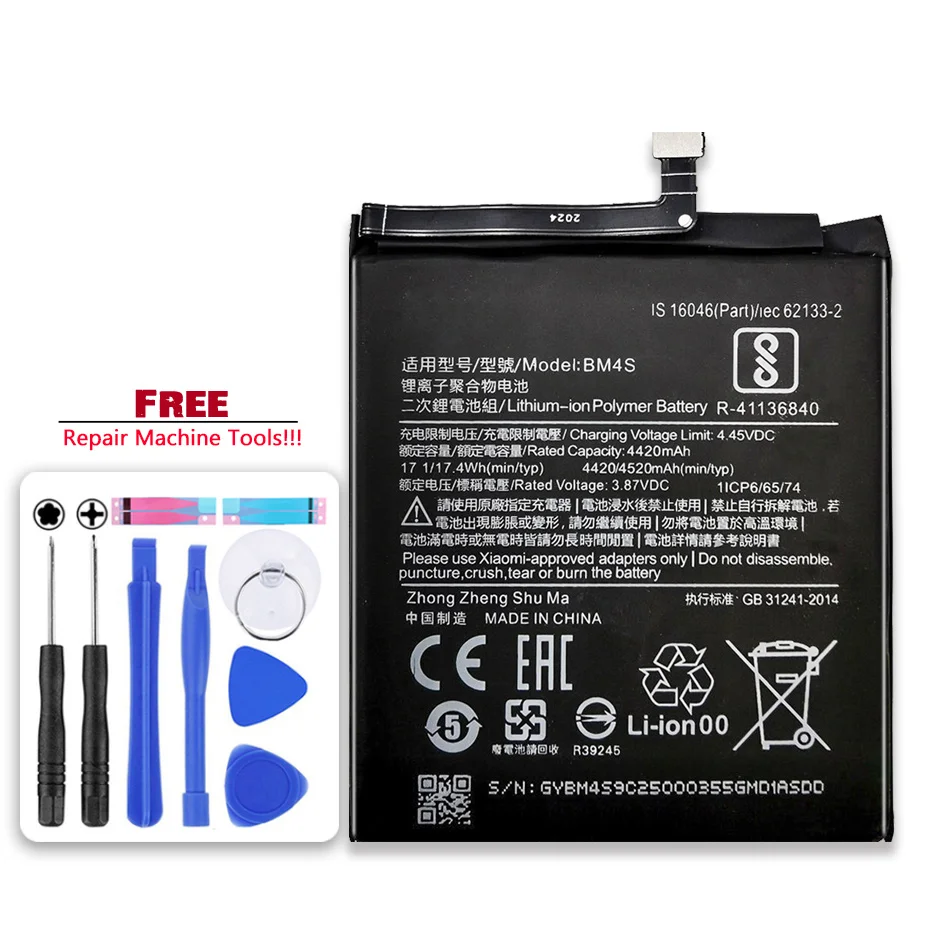 

Battery BM4S 4520mAh For Xiaomi Redmi 10X 10 X 5G Redmi 10X Pro 10XPro 5G Mobile Phone Bateira