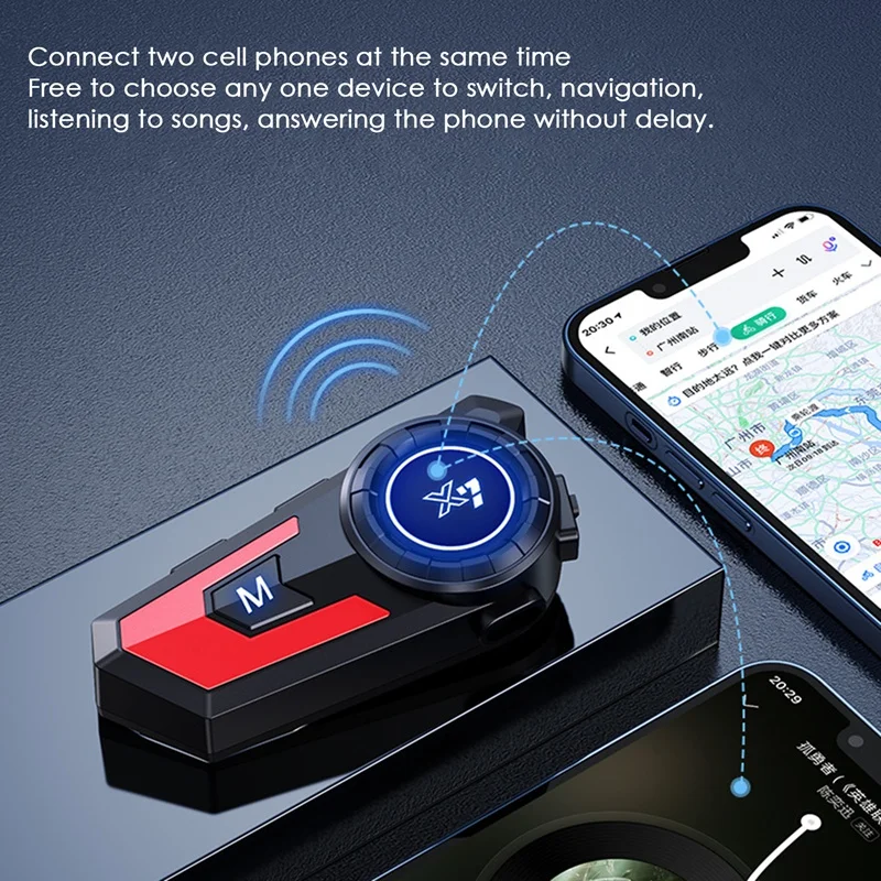 Bluetooth-гарнитура X7 мотоциклетная водонепроницаемая мА 2 шт.