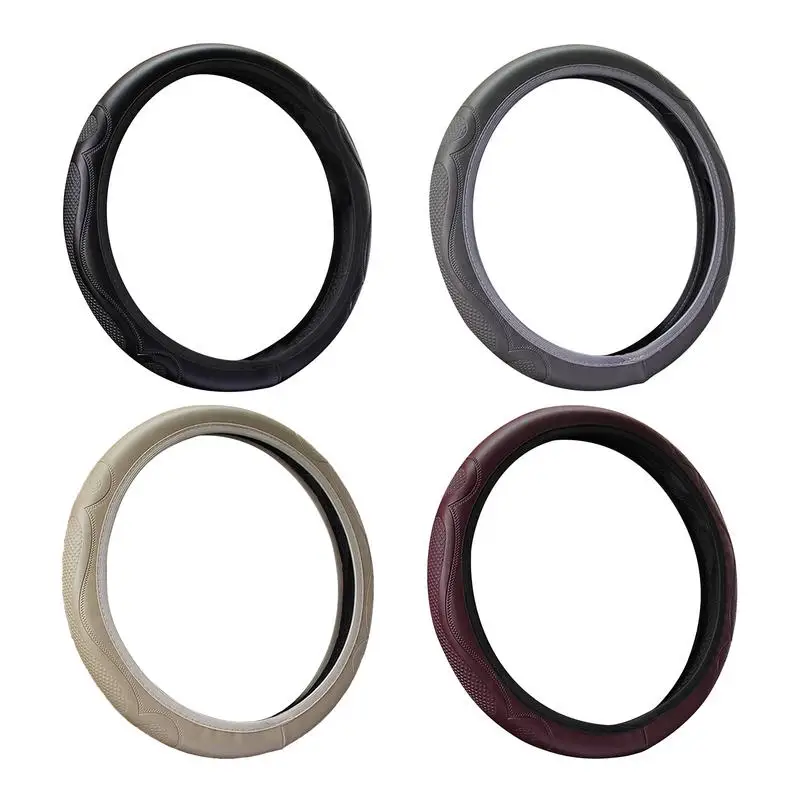 

Car Steering Wheel Cover 38cm Steering Protector Non-Slip Leather Material Universal Automobile Car Interior Styling Accessory