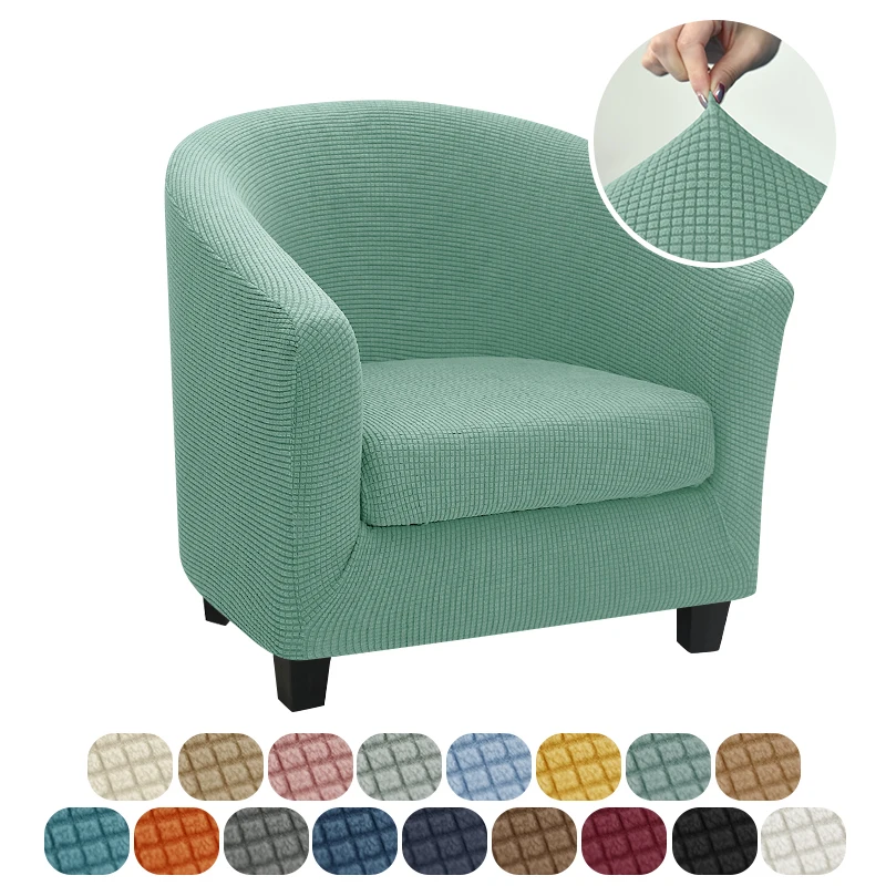 Polar Fleece Tub Chair Cover Elastic Armchair Covers With Seat Cushion Coffee Bar Single Sofa Slipcovers for Living Room |