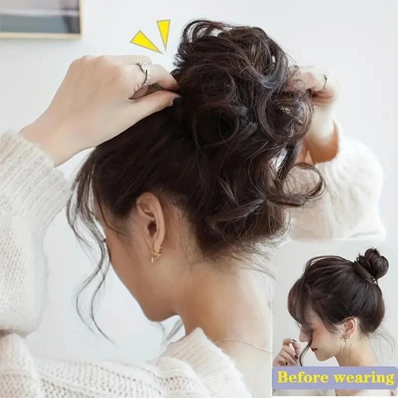 Синтетические Кудрявые Волнистые нечистоплотные волосы в пучок для женских