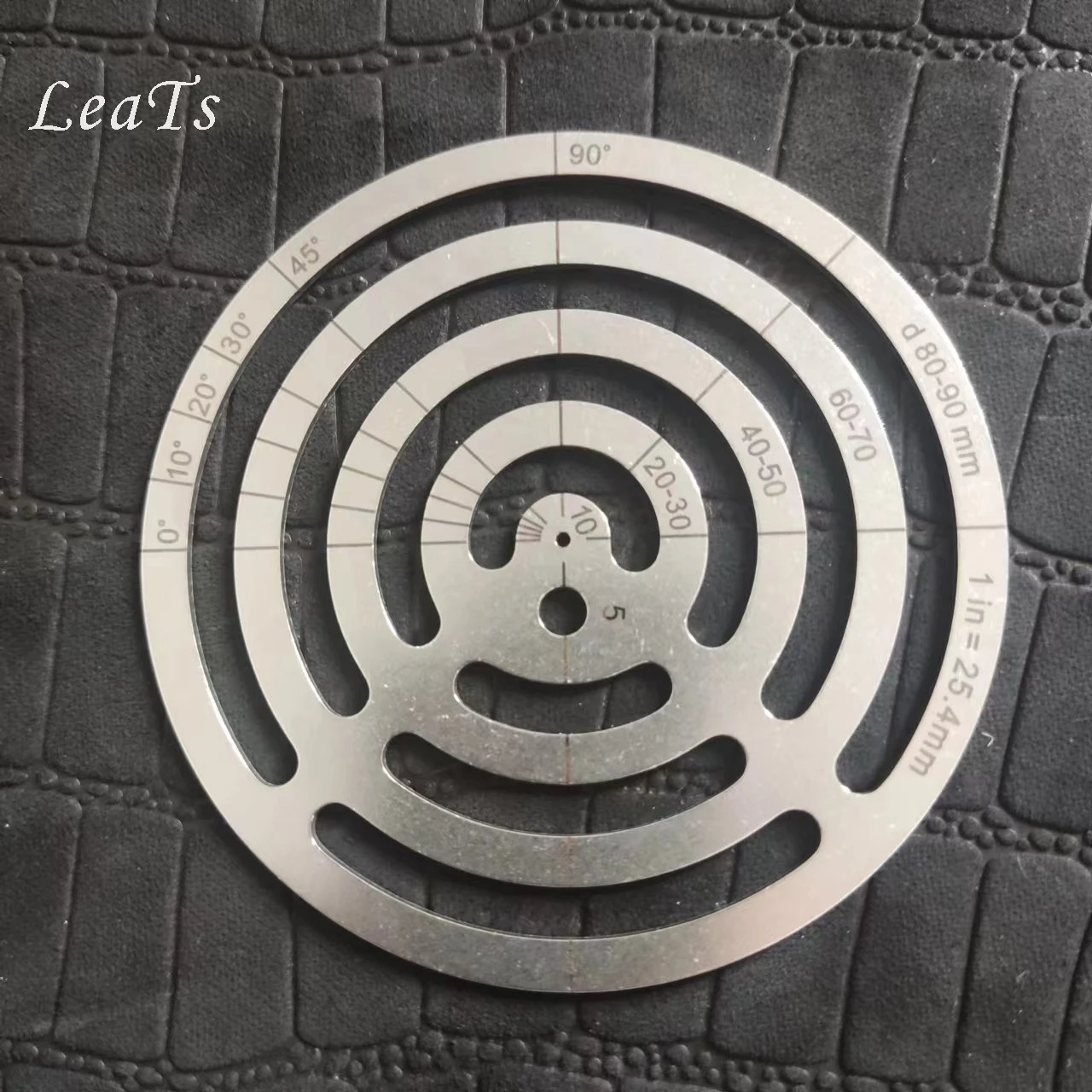 

Круглая линейка «сделай сам» из нержавеющей стали и кожи, линейка для угла резки кожи, инструменты Leathecraft