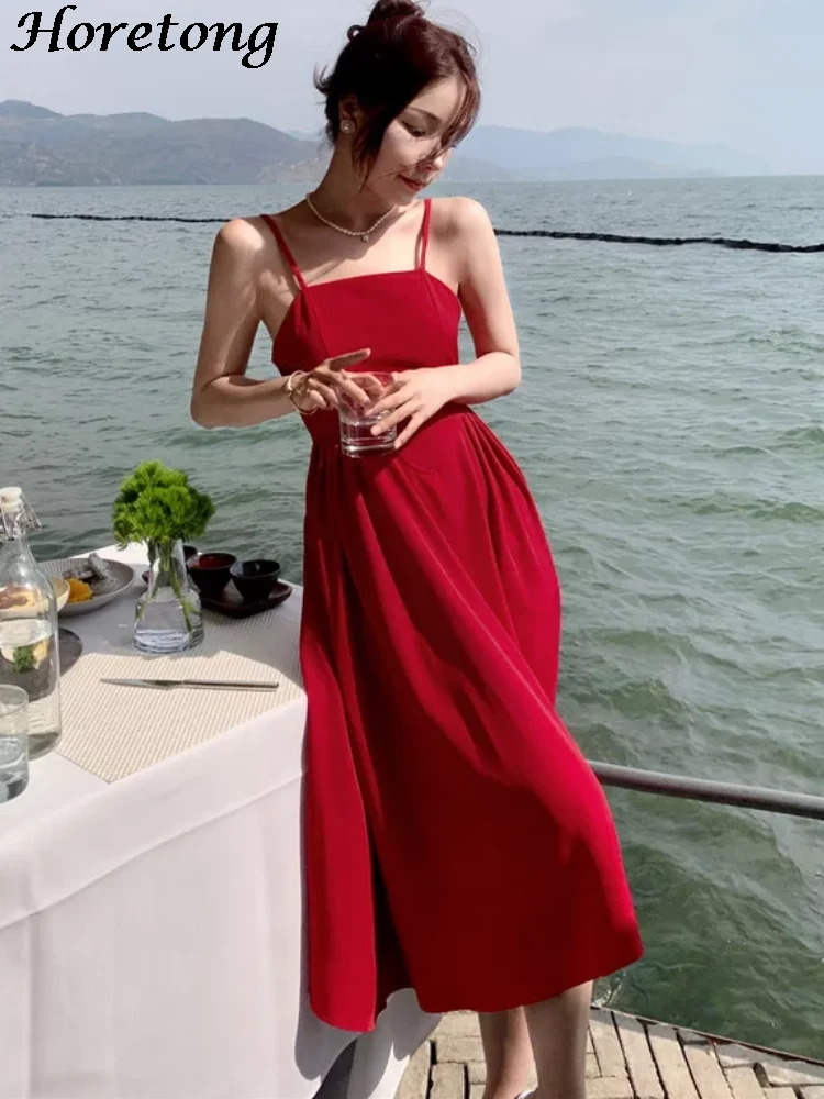 

Элегантные французские сарафаны Horetong для женщин, летние винтажные женские модные сексуальные Клубные платья для отпуска