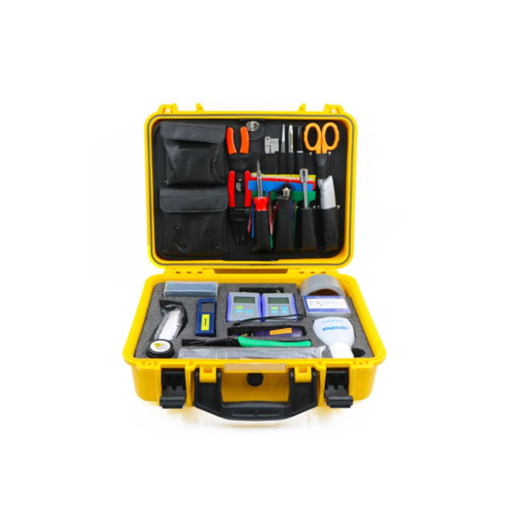 

FCST210606 Fiber Optic Deluxe Quad Loss Tess Tool kit For FTTH FTTX Network Maintenance With Rotary Cable Stripper