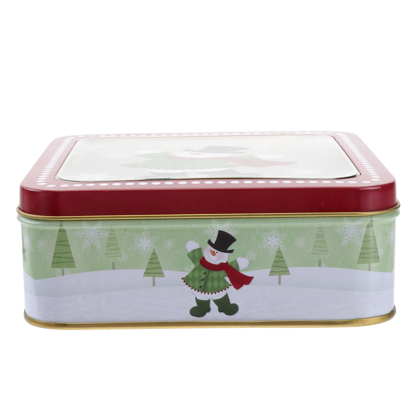 

Box Christmas Cookie Tinplate Gift Storage Metal Tin Tins Candy Jarboxes Lid Empty Lids Pack Squareswap Snack Party Decorative