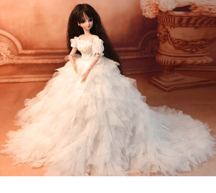 60 см Bjd Кукольное платье أرخخغغغغغغ белое кружевное свадебное 1/3 1/4 Одежда для