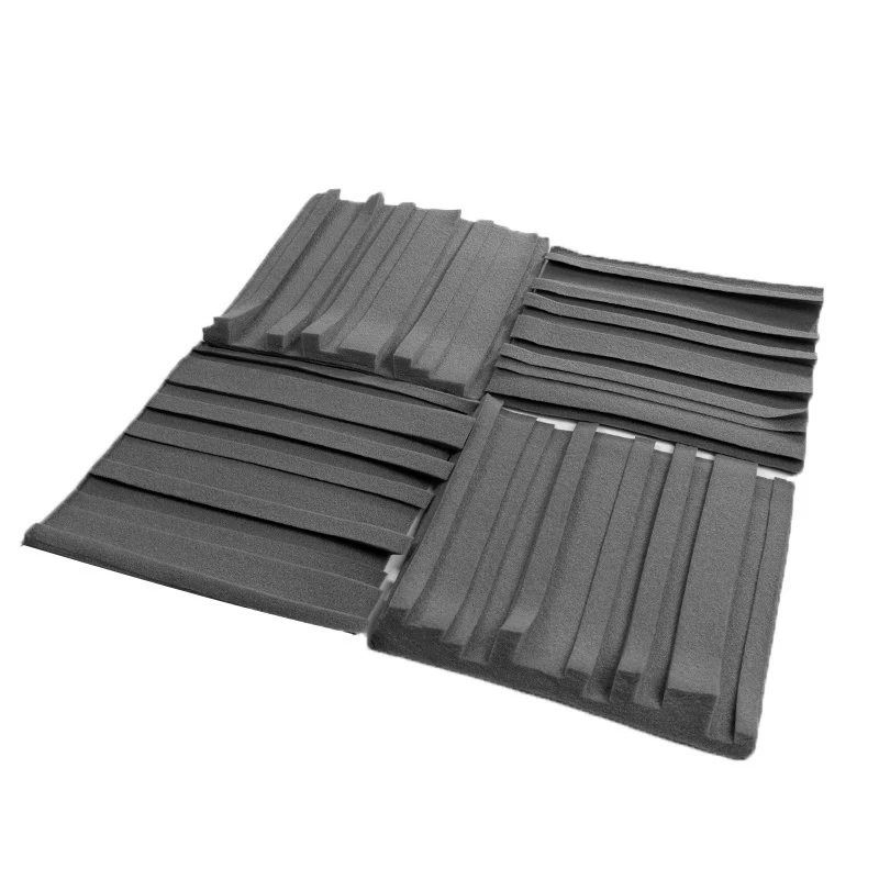 

24pcs Acoustic Foam 2022 New 25×25×5cm Soundproof Wall Panels Irregular Rectangle Groove Non-Slip Damping Studio Car Bedroom