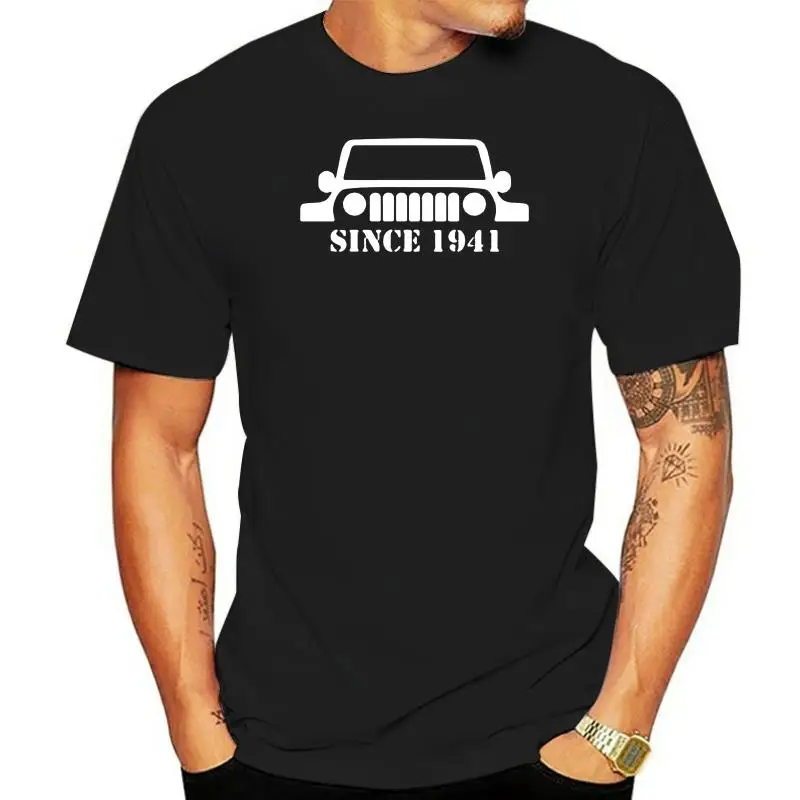 

Новинка 2023, Мужская футболка с 1941 года, CJ YJ TJ JK, Мужская футболка с гусеничным рисунком, внедорожная футболка 4x4, неограниченная футболка