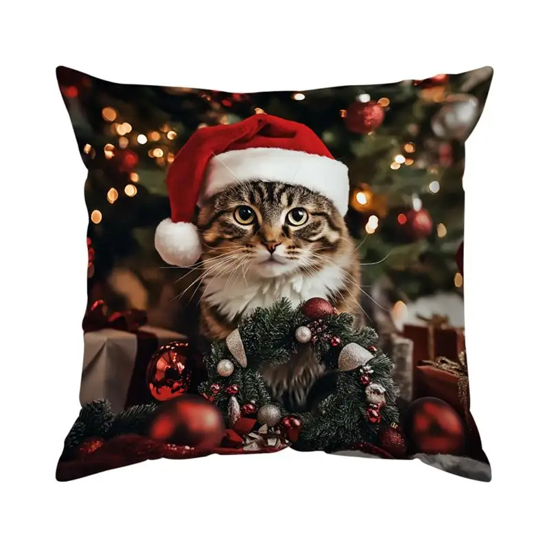 

Наволочка с рождественским котом 45x45 см