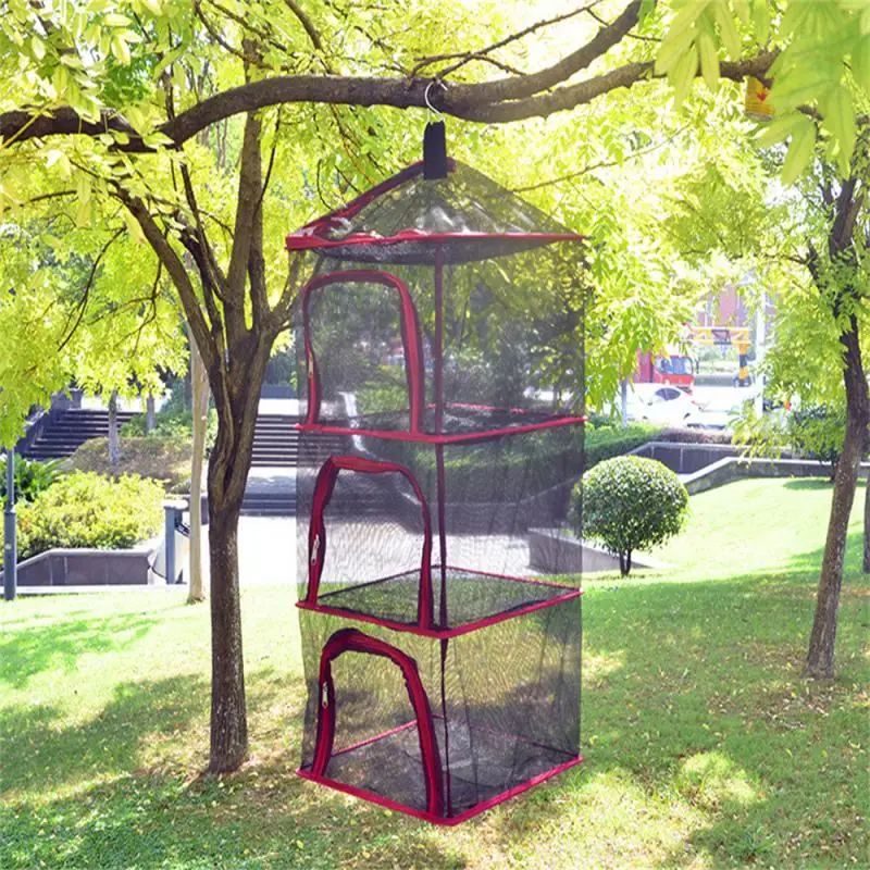 

Outdoor Folding Drying Net Multi-functional Storage Basket Fruit Vegetable Herb Fish Hanging Mesh Camping Tableware Drying Rack