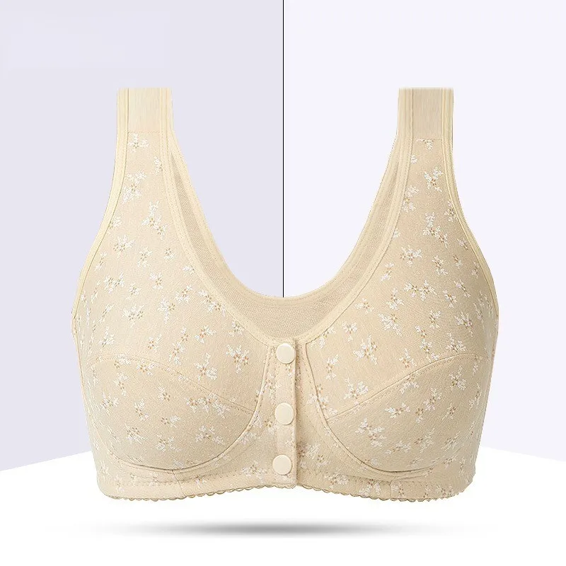 

Новинка бюстгальтер женский мягкий хлопковый тонкий секционный спортивный бюстгальтер для пожилых людей без косточек с пряжкой простой ды...