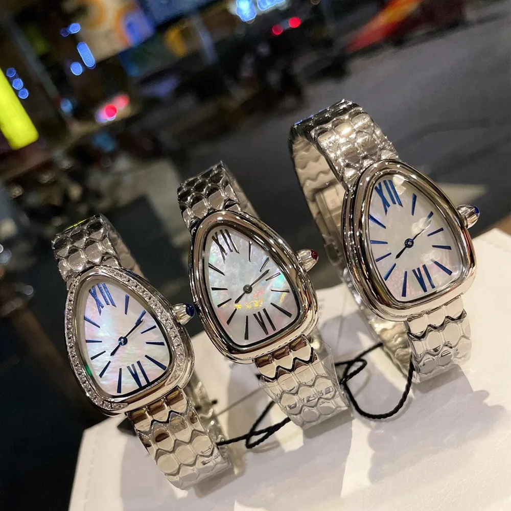 

Original Quality Watches for ladies Luxury Full Stainless Steel With Diamond Snake WristWatch Fashion Hot Top Quality Clocks