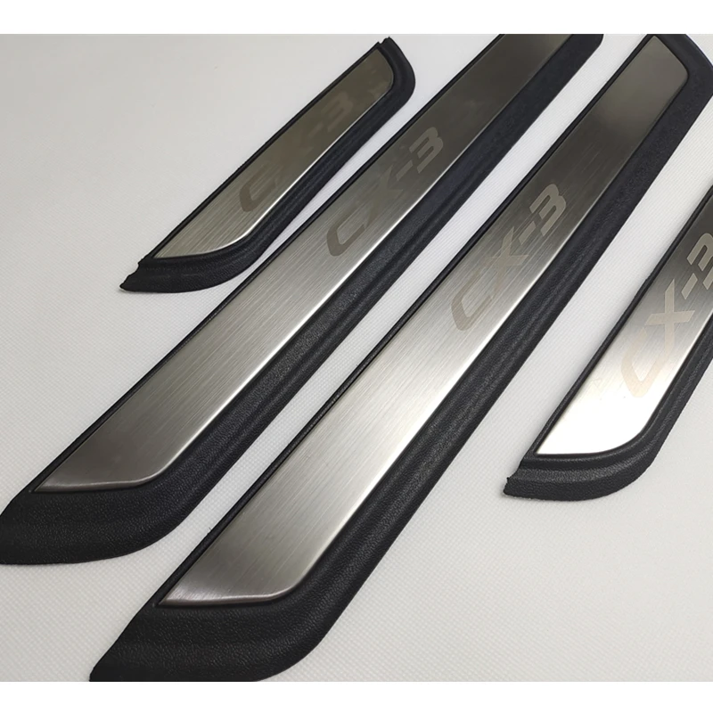 For Mazda CX-3 CX3 Car Door Sill Scuff Plate Trim stainless steel protection Plates Interior Accessories 2018 2019 2020