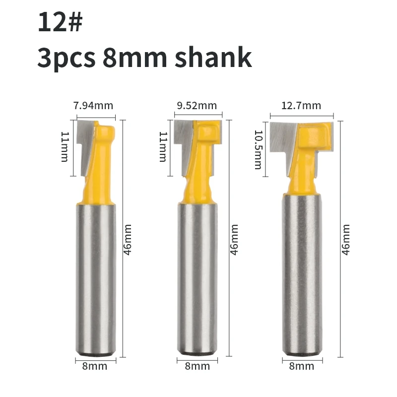 

YUSUN желтая бита для замочной скважины, фреза с Т-образным пазом, деревообрабатывающая фреза для деревянных инструментов, торцевая фреза, концевая фреза