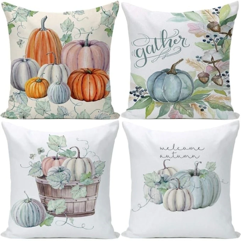 

Декоративные декоративные наволочки в виде тыквы, наволочки из хлопка и льна для осени, урожая, Дня благодарения, рождества, декоративные наволочки для подушек в фермерском стиле