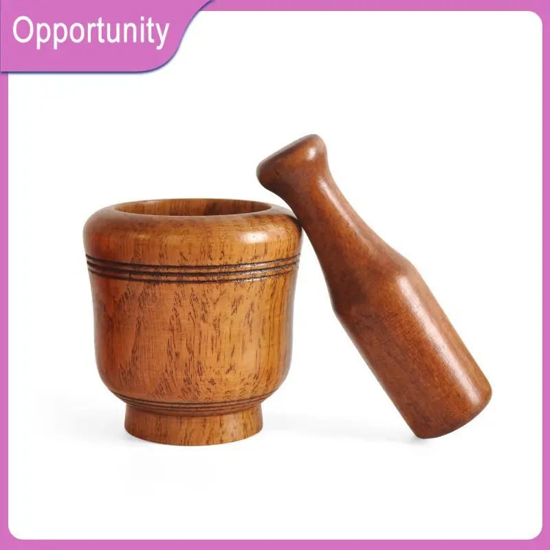 

Wooden Garlic Pounding Mortar Kitchen Traditional Grip Rod Garlic Mortar Manual Garlic Grinder Ginger Pounder Pounding Tool