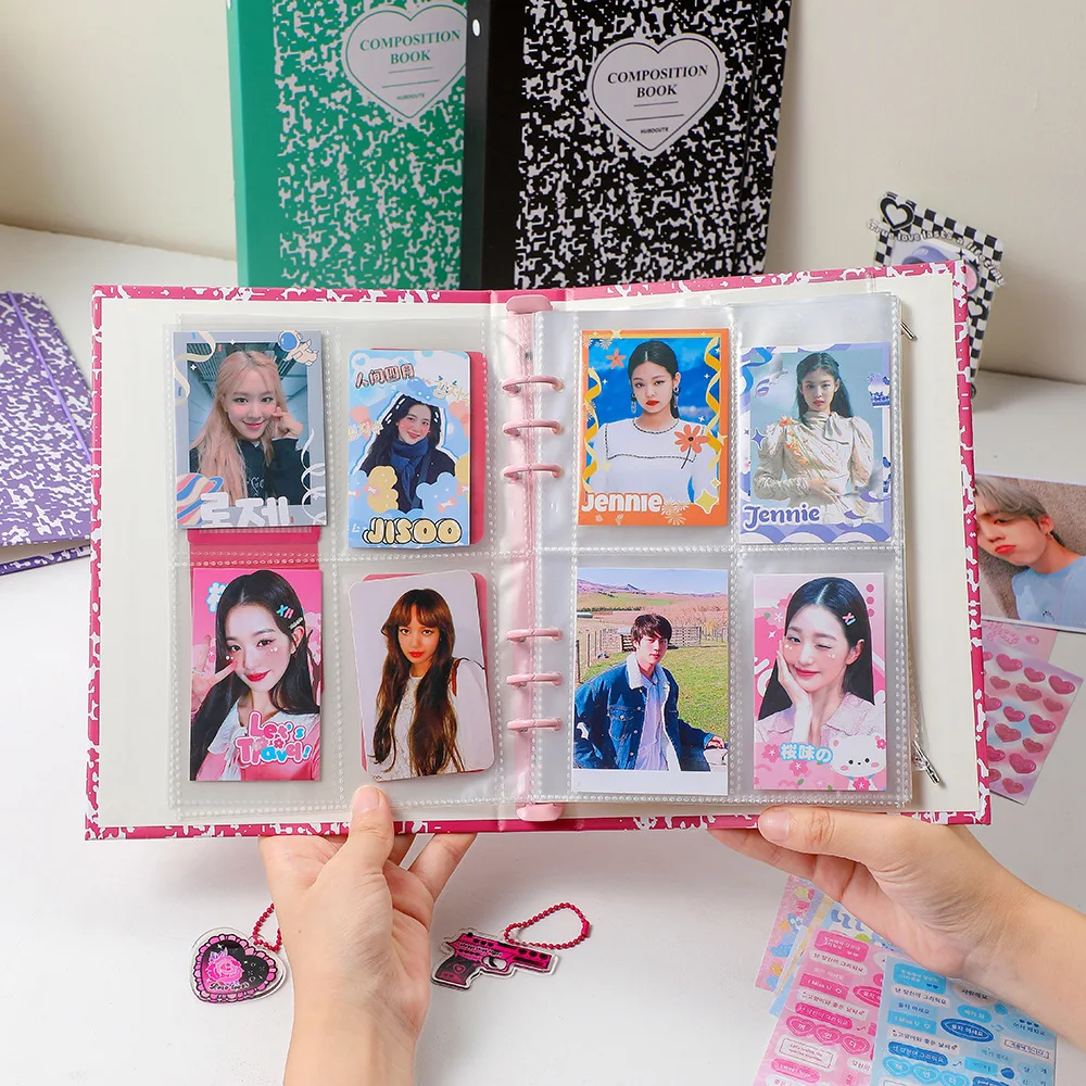 

Collect Book Kpop Idol Pictures Storage Book Card Holder Kawaii Marble A5 Binder Kpop Photocard Photo Album Stationery