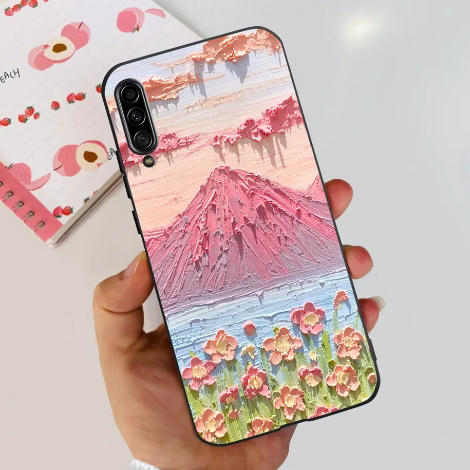 Для Samsung Galaxy A90 5G Чехол Милый динозавр Кошка Мягкий чехол для телефона Мраморный A