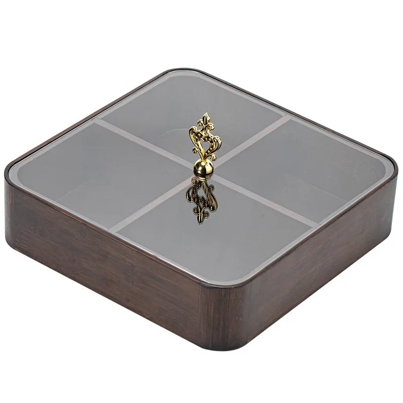  Настольный поднос для орехов коробка фруктов с четырьмя отделениями органайзер