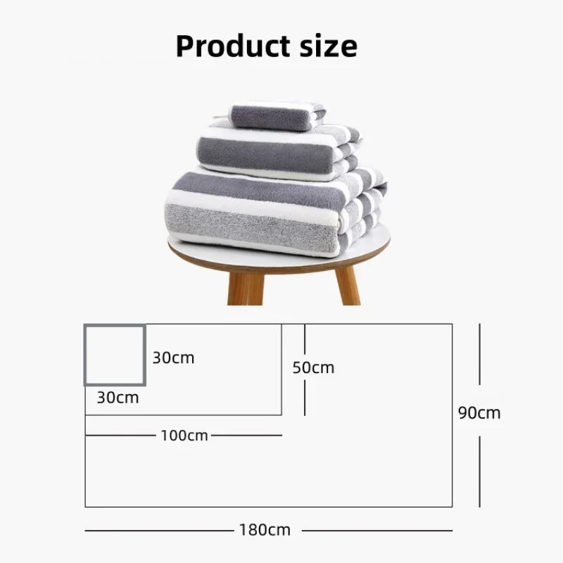 Набор полотенец для ванной комнаты с полосатым узором