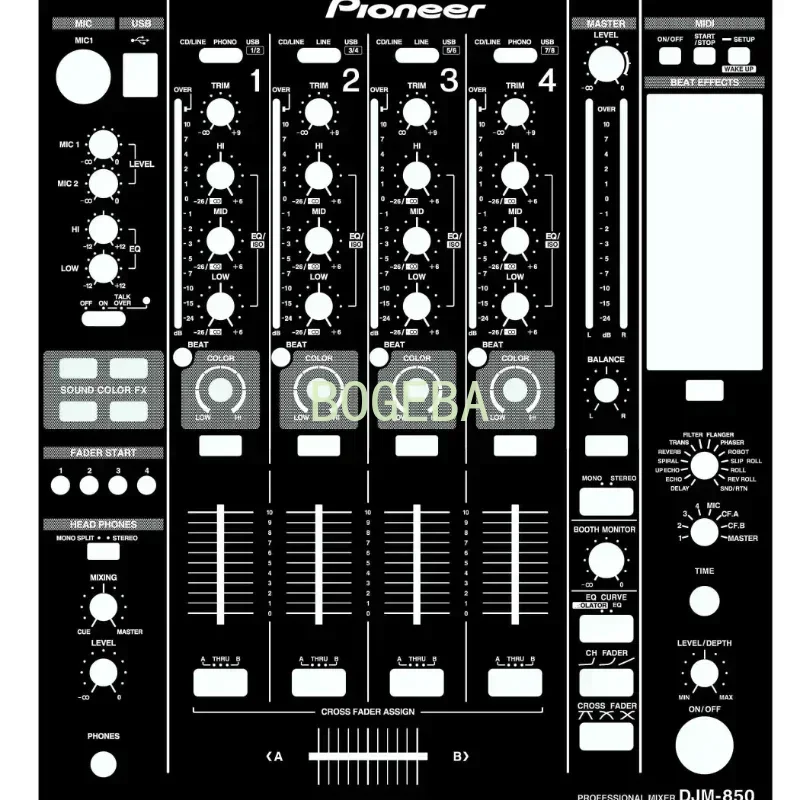 DJM-850 DJ Консоль Кожа Микшер Панель Пленка Цветная Защитная Узор Настраиваемый