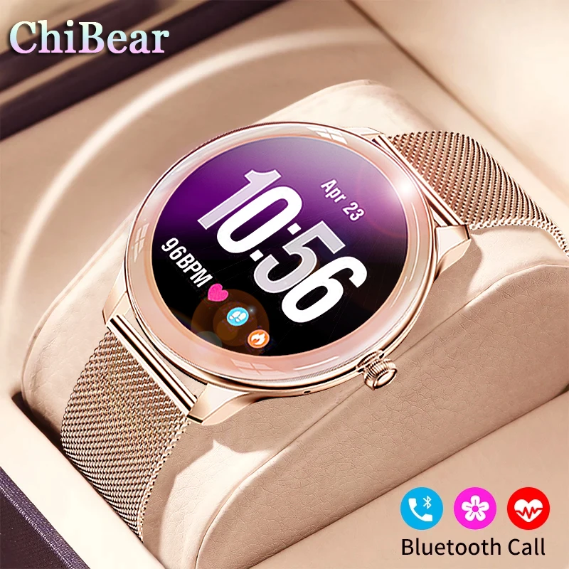 

2022 New Women Bluetooth Call Smart Watch Custom Dials 1.09"Full Touch Screen Smartwatch Ladies Lovely Bracelet GPS Sports Track