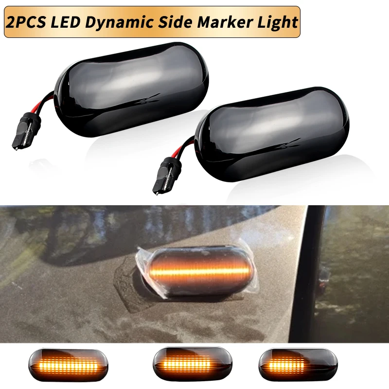 2 шт. светодиодный динамический боковой указатель поворота мигалка с проточной