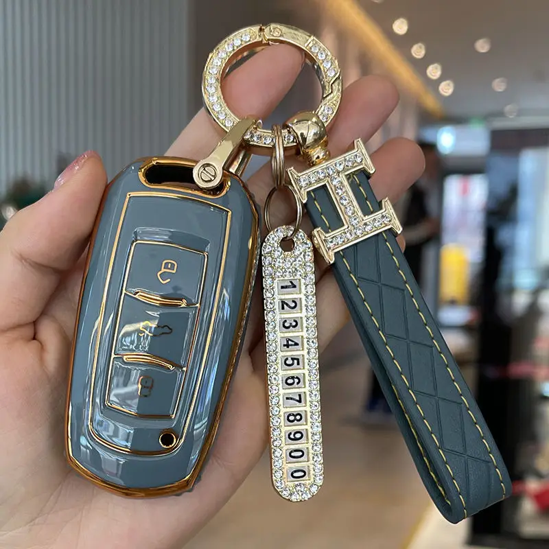 

Fashion TPU Car Smart Key Cover Case Shell Fob For Geely Atlas Boyue NL3 EX7 SUV GT GC9 Emgrand X7 Borui Auto Holder Accessories