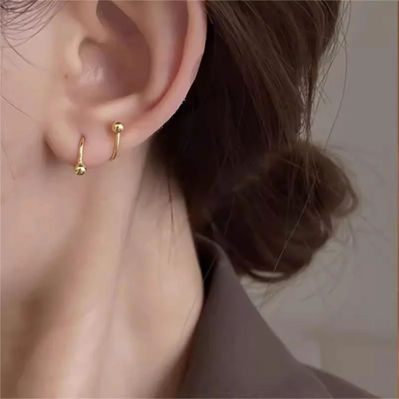 Простые Модные универсальные сферические серьги со звездами в виде спирали