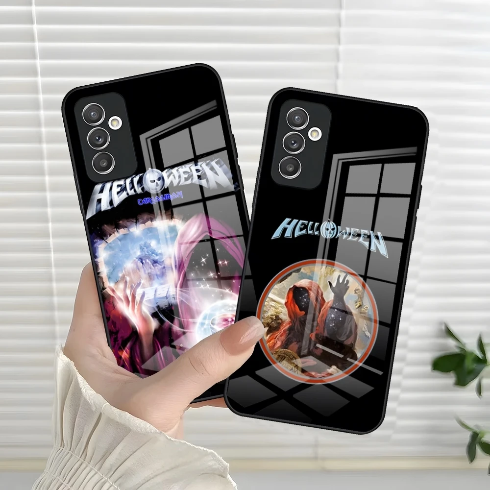 Чехол для телефона Helloween Band S24 Ultra Samsung S23 S22 S20 Fe S21 Plus Galaxy A54 A34 A24 A53 A16 A13 Стеклянная