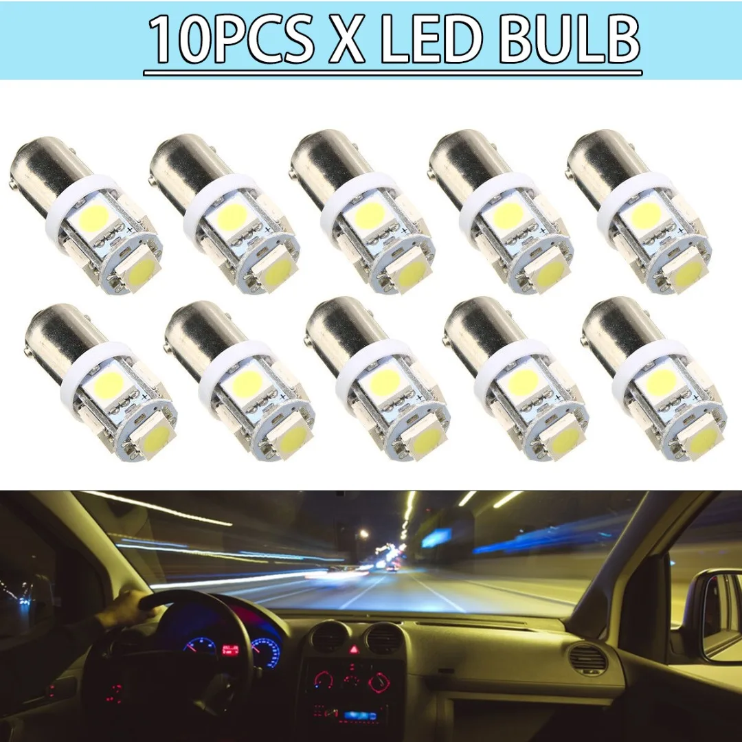 

10pcs Automobile Internal LED Reading Lamp Bulb 12V T4W BA9S 5SMD LEDs Car Inner Lights Provide Lighting For Interior The Car