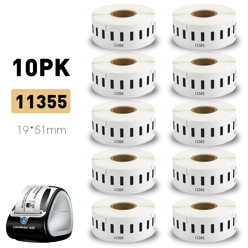 

10 рулонов, 11355 наклеек для принтера, 500 листов, фотоэтикетки LW11355 для Dymo LabelWriter 450 DUO LabelWriter 450 4XL