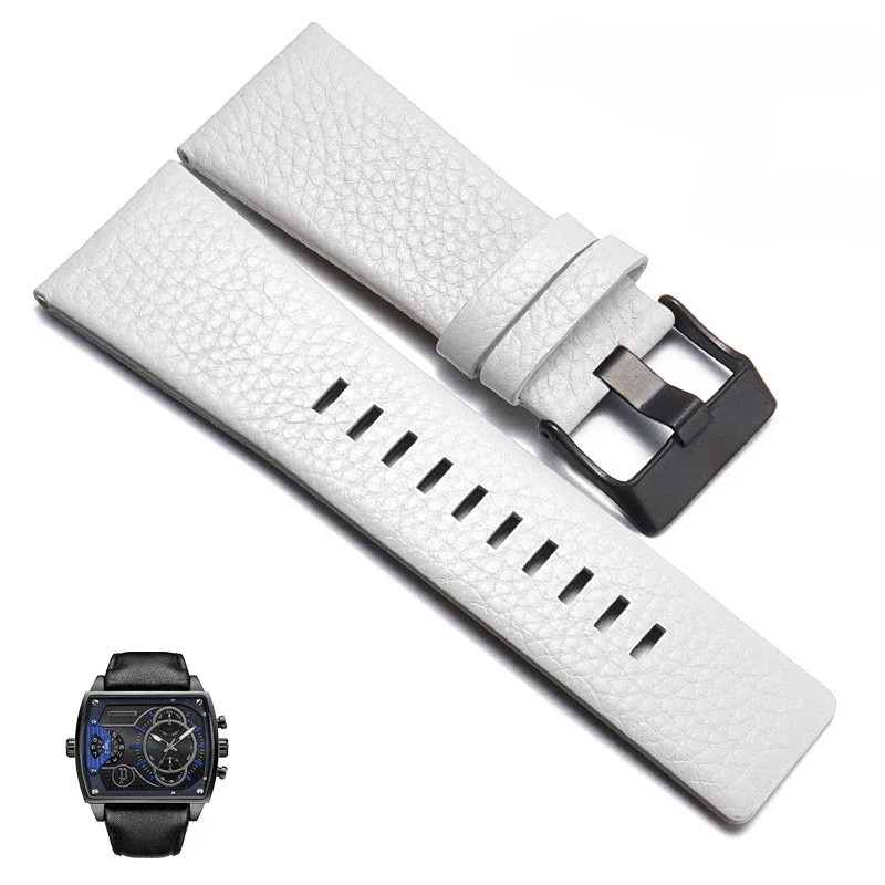 

28mm 30mm Leather Strap for Police Watch PL.14698 13806 Litchi Grain Watchband Seven Friday Bracelet Diesel Band