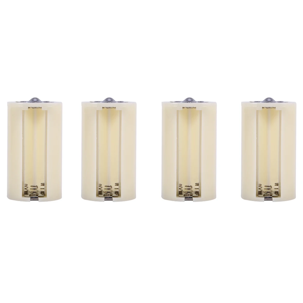 

4pcs Universal 3 AA to D Size Parallel Battery Convertor Adapter Holder Cases Box White
