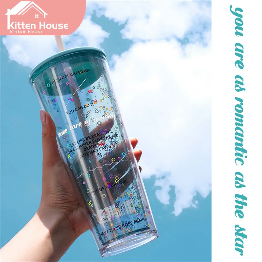 

Multiple Styles To Choose From Straw Plastic Water Bottle One Cup Multi-purpose Pay Attention To Quality Milk Juice Cup Plastics