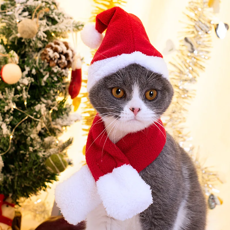 

Christmas Suit Dog Clothes Winter Warm Xmas Holiday Costume Ornaments Party Pet Dress Cat Santa Hat Cosplay Props Dog Accessorie